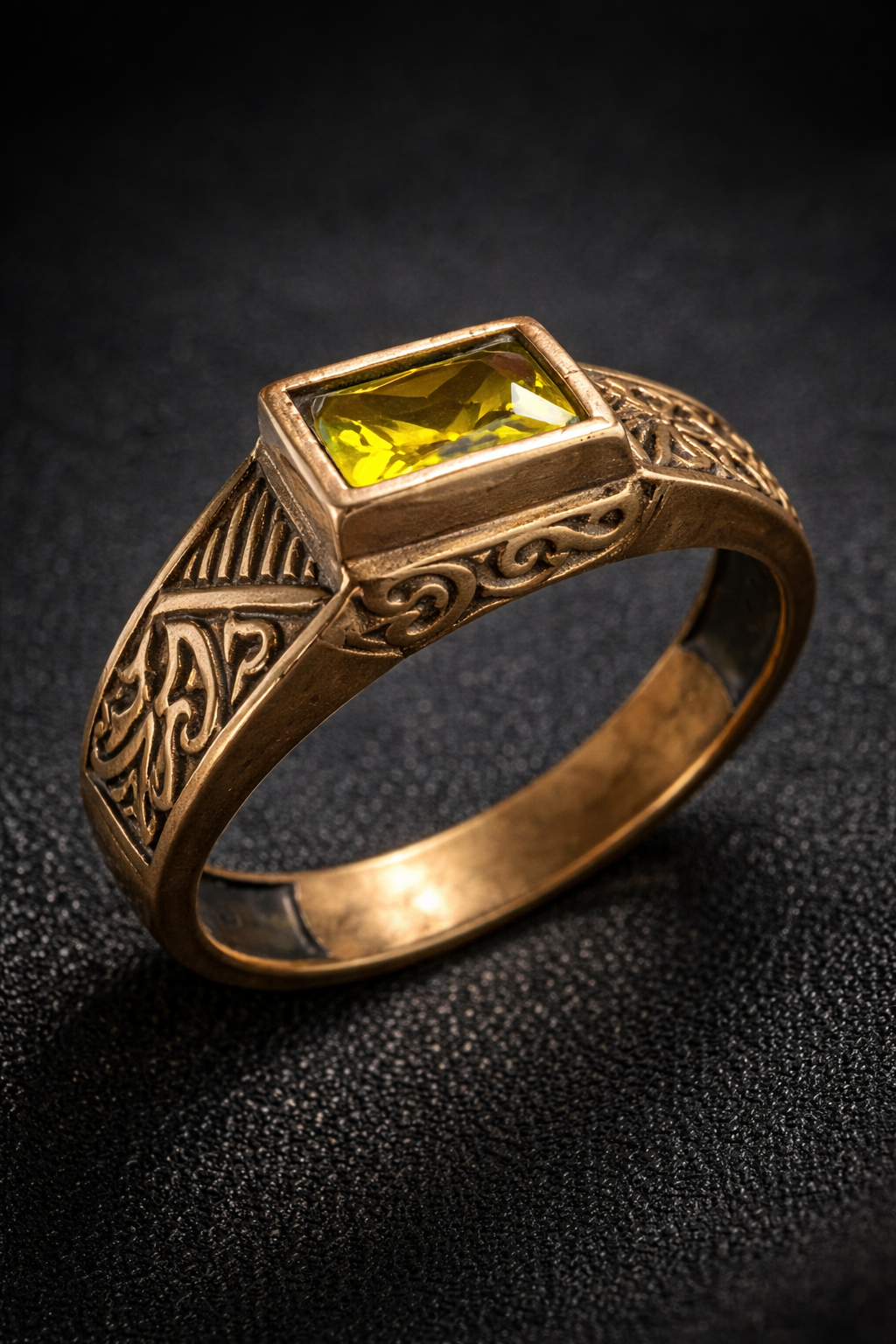 Panchaloha Yellow Sapphire Stone Ring for Men | Lucky & Prosperity Ring